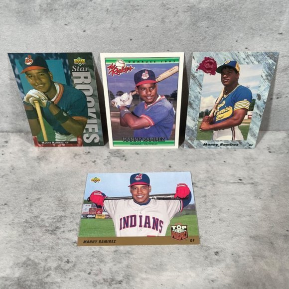 4 CARD LOT Manny Ramirez ROOKIE 1992‎ Classic Donruss Rookies Upper Deck - Picture 1 of 5